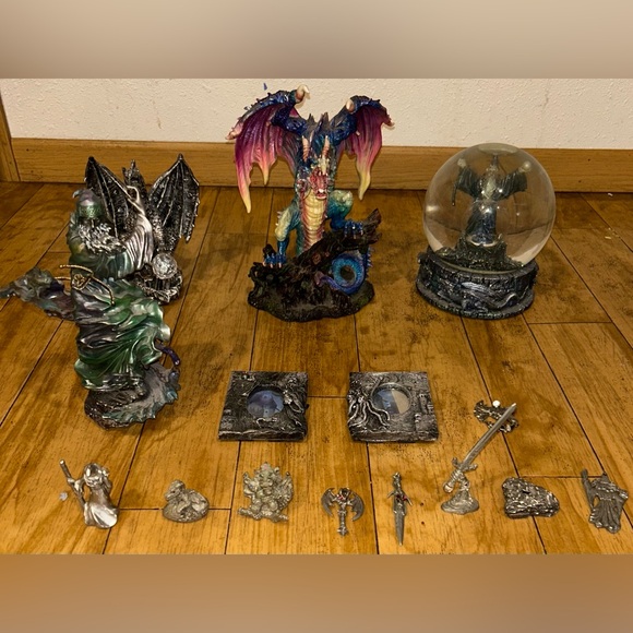Vintage Dragon and Wizard Figurine Lot - Picture 1 of 10